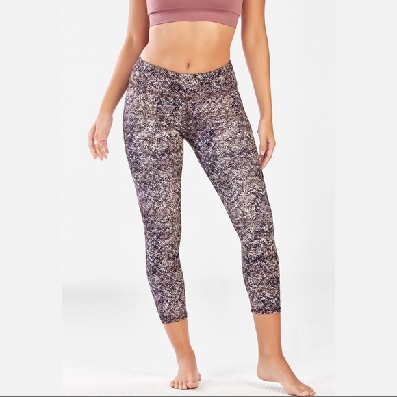FABLETICS Powerhold Define Mid-Rise Snakeskin Print Brown & Black Leggings - Picture 2 of 11